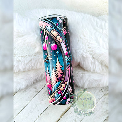 Stained Glass Snowman Tumbler