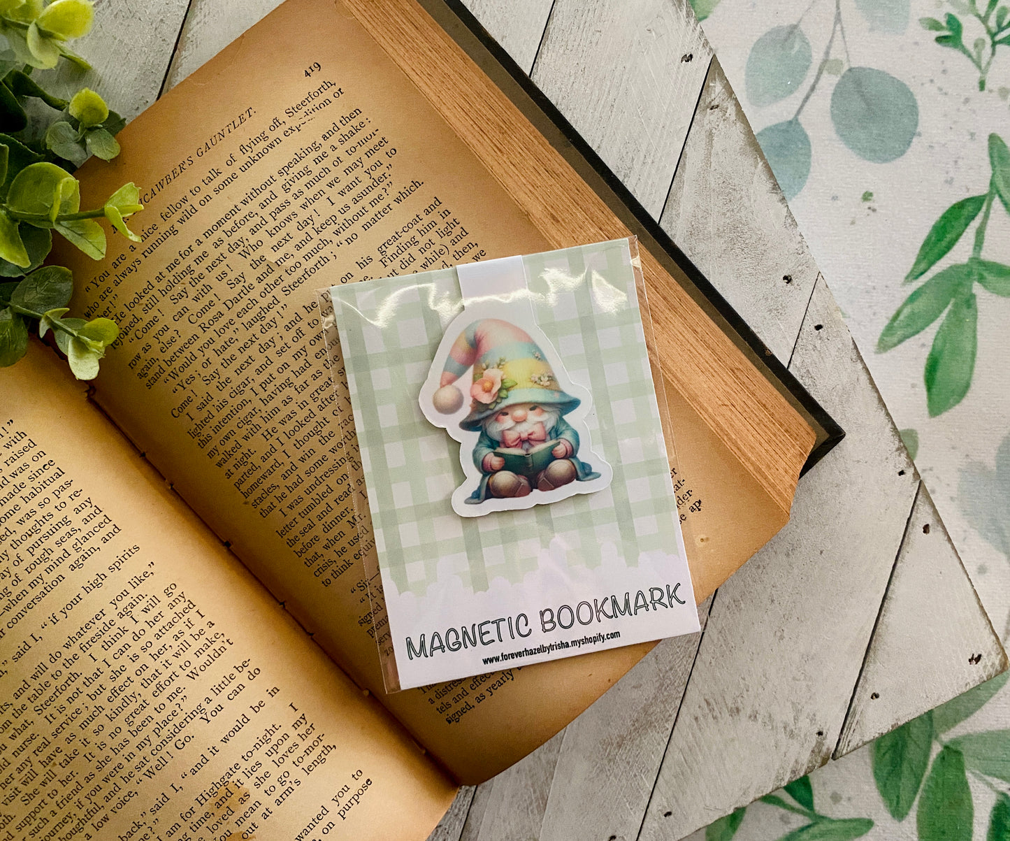 Pastel Rainbow Gnome Magnetic Bookmark