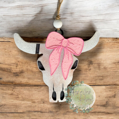 Bull Skull With Bow Freshie