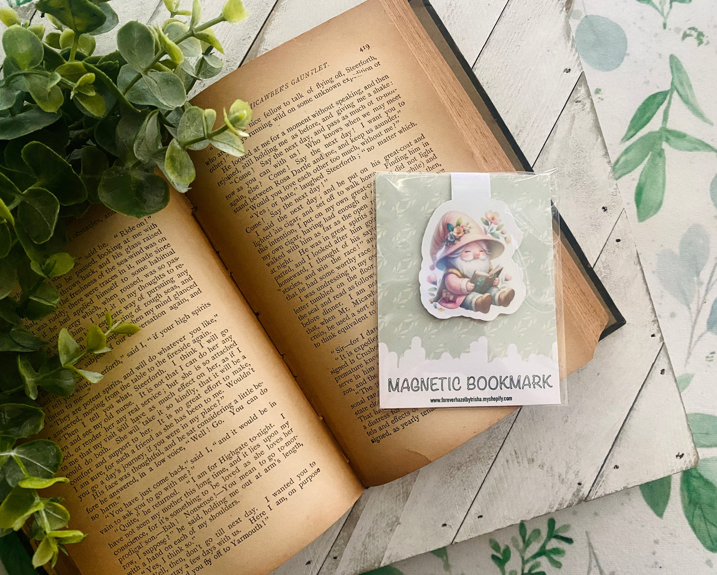 Pastel Rainbow Gnome Magnetic Bookmark