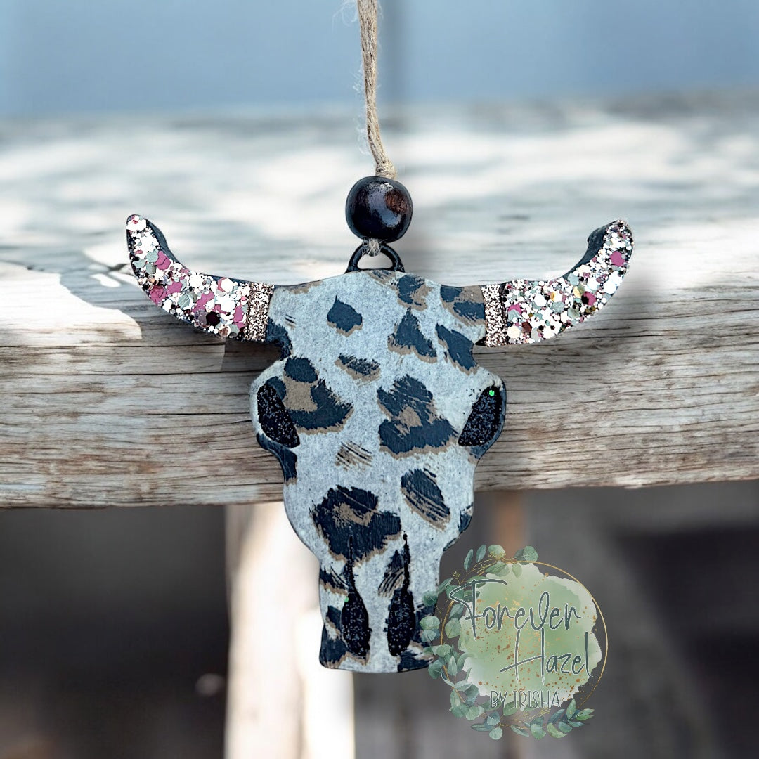 Cheetah Bull Skull Freshie: Western Aroma Bead Air Freshener
