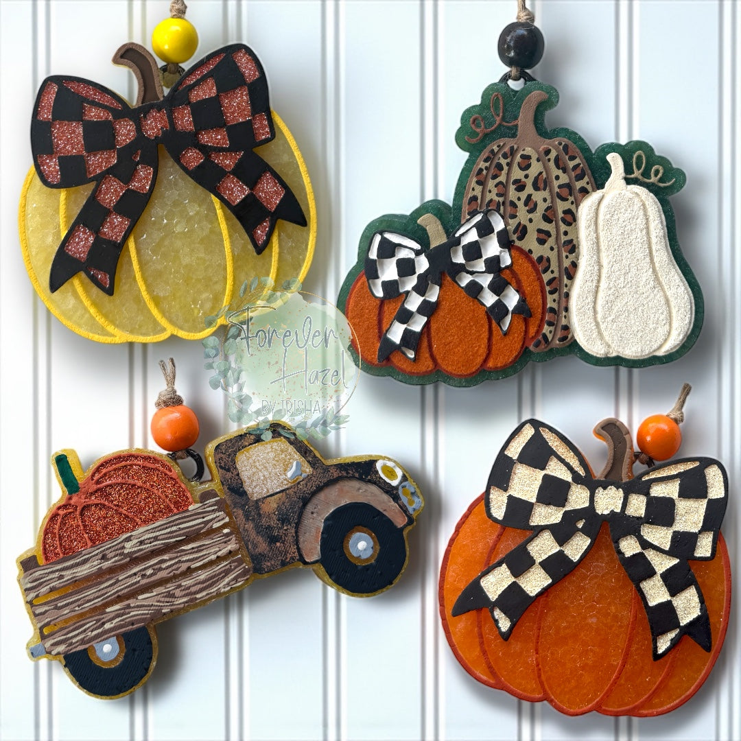 Autumn Pumpkins Freshie: Autumn Aroma Bead Air Freshener