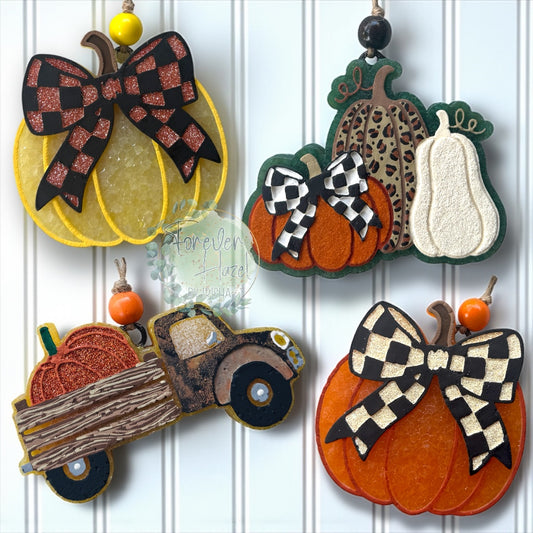Autumn Pumpkins Freshie: Autumn Aroma Bead Air Freshener