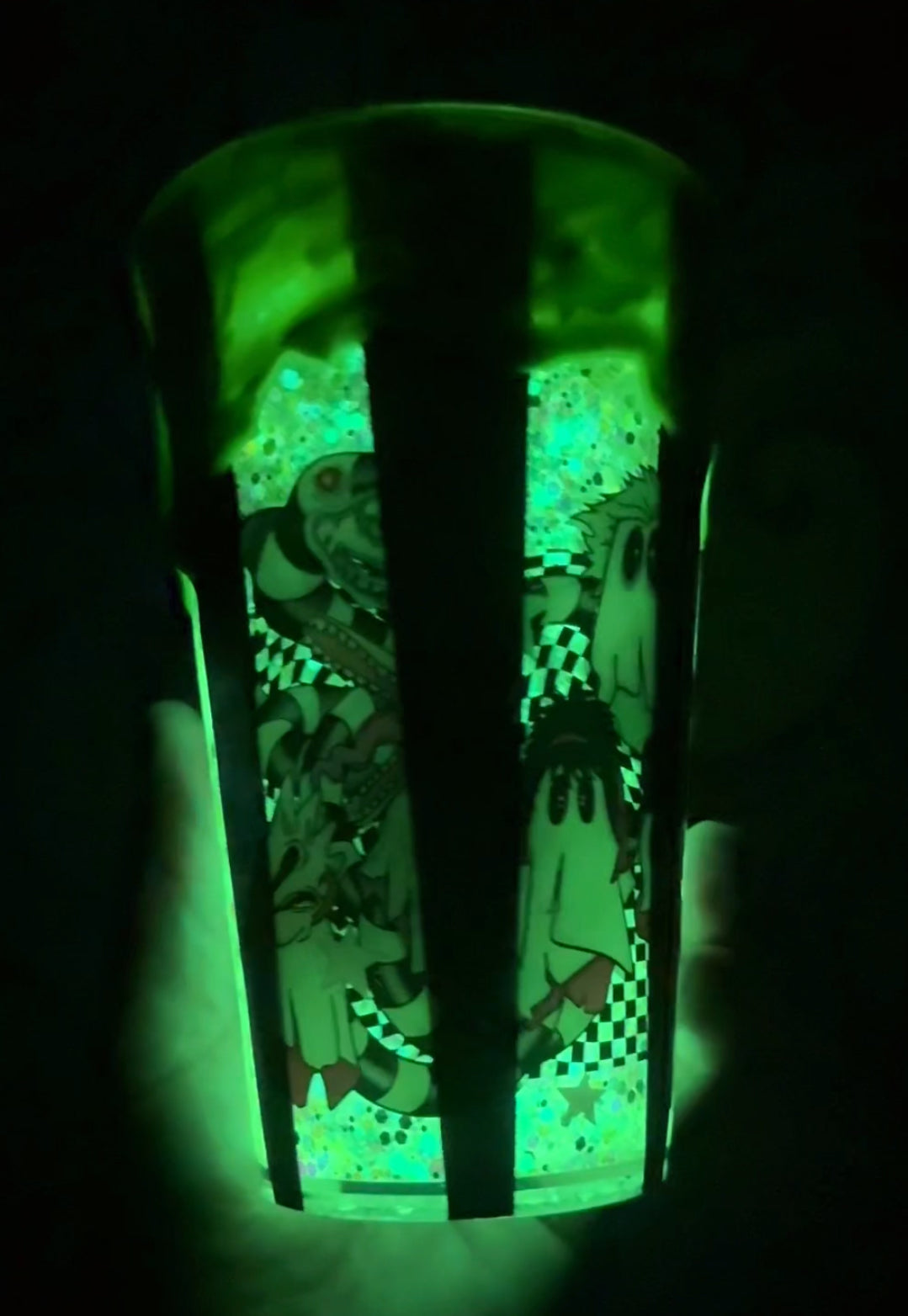 Glow In The Dark BeetleJ Snowglobe Acrylic 16oz Tumbler