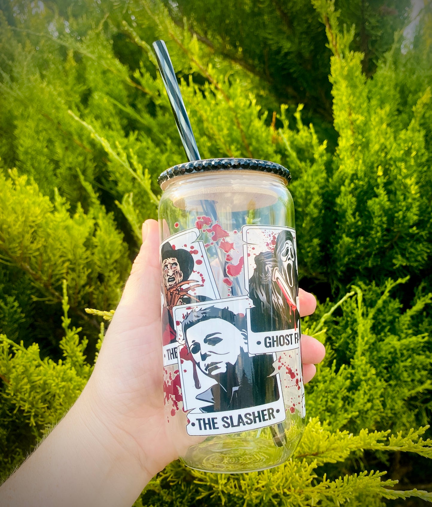 Horror Cards 16oz Glass Can