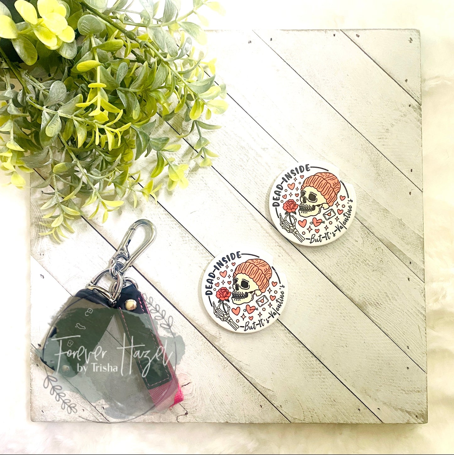 Dead Inside But It’s Valentine's Ceramic car Coaster Set