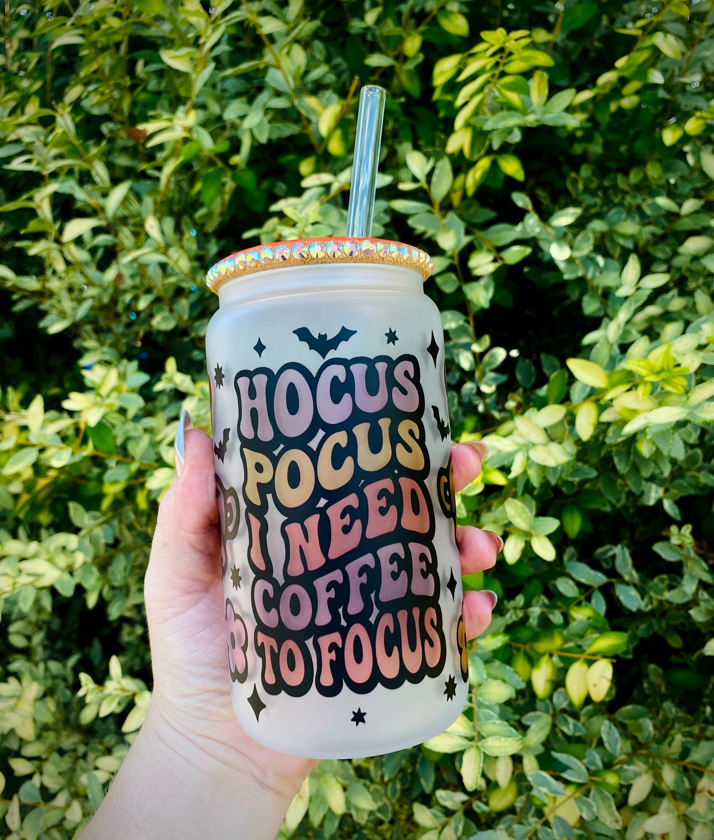 I Need Coffee To Focus 16oz Frosted Glass Can