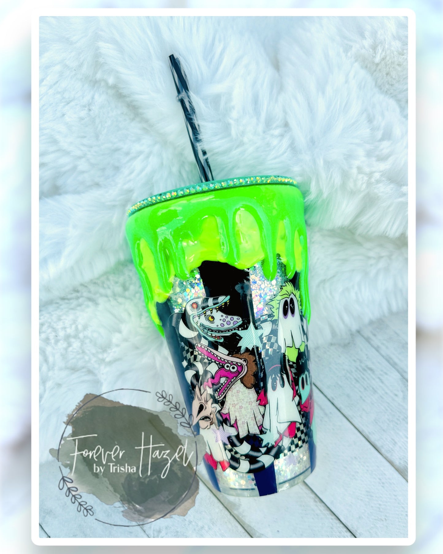 Glow In The Dark BeetleJ Snowglobe Acrylic 16oz Tumbler