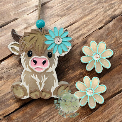 Sitting Fluffy Cow Freshie: Western Aroma Bead Air Freshener