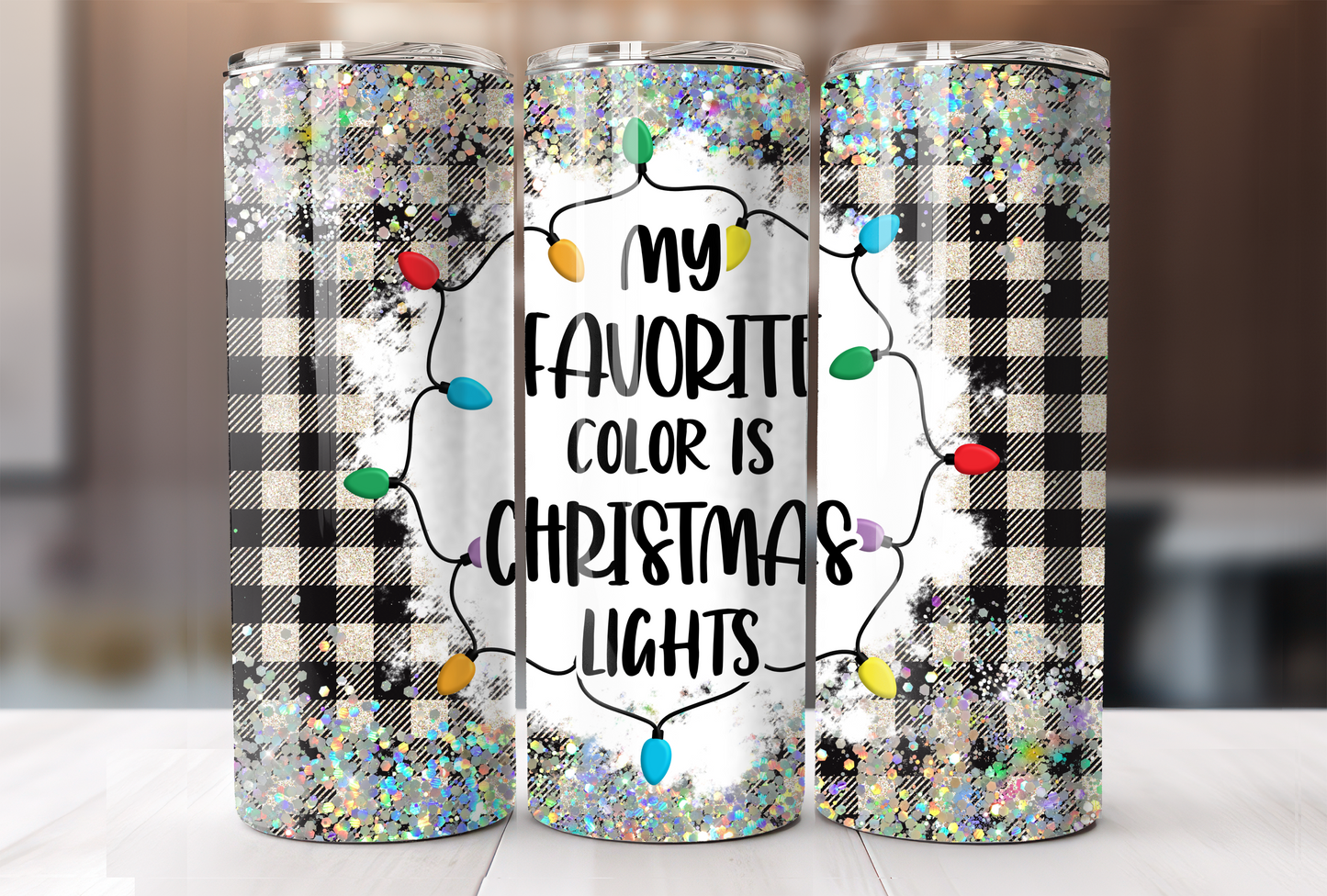 My Favorite Color is Christmas Lights Tumbler