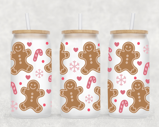 Gingerbread 16oz Frosted Glass Can