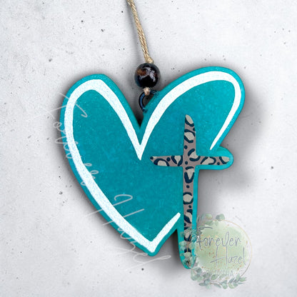 Turquoise Cross Freshies: Religious Aroma Bead Air Freshener