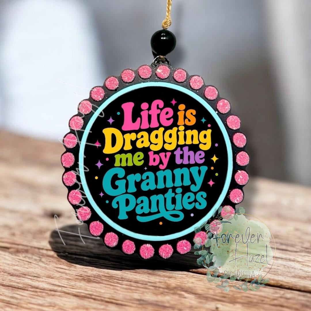 Life Is Dragging Me Freshie: Vulgar Aroma Bead Air Freshener (C)