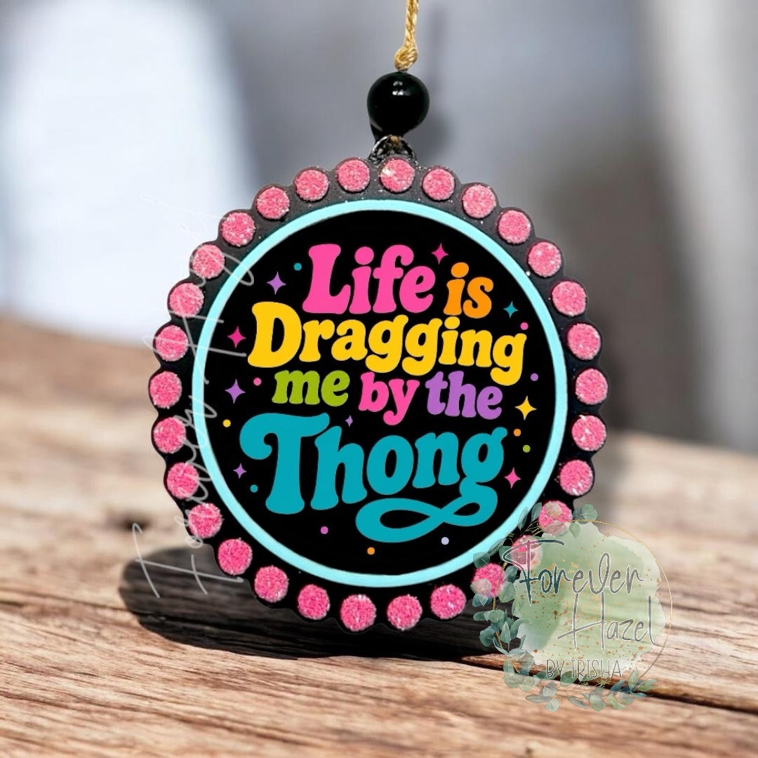 Life Is Dragging Me Freshie: Vulgar Aroma Bead Air Freshener (C)