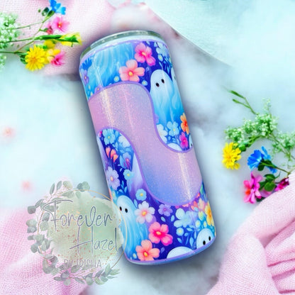 Pastel Floral Ghosts 20oz Shorty Stainless Steel Tumbler