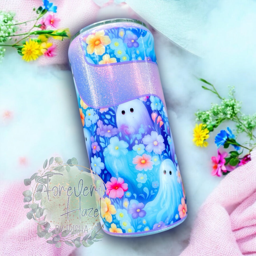 Pastel Floral Ghosts 20oz Shorty Stainless Steel Tumbler