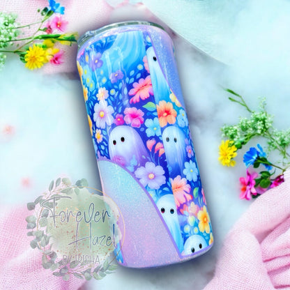 Pastel Floral Ghosts 20oz Shorty Stainless Steel Tumbler
