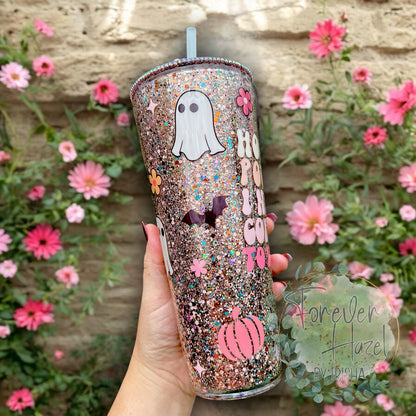 Hocus Pocus I Need Coffee To Focus 24oz Glittered Acrylic 24oz Tumbler