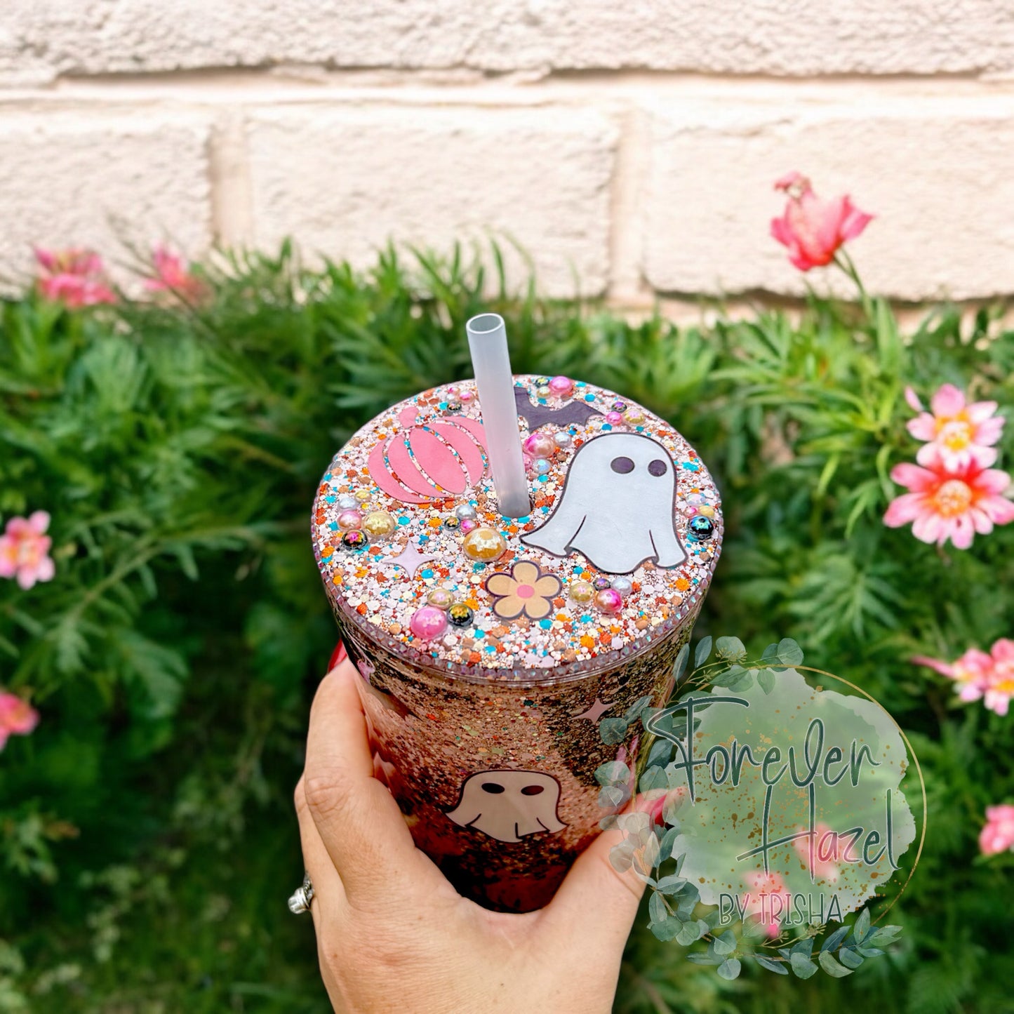 Hocus Pocus I Need Coffee To Focus 24oz Glittered Acrylic 24oz Tumbler