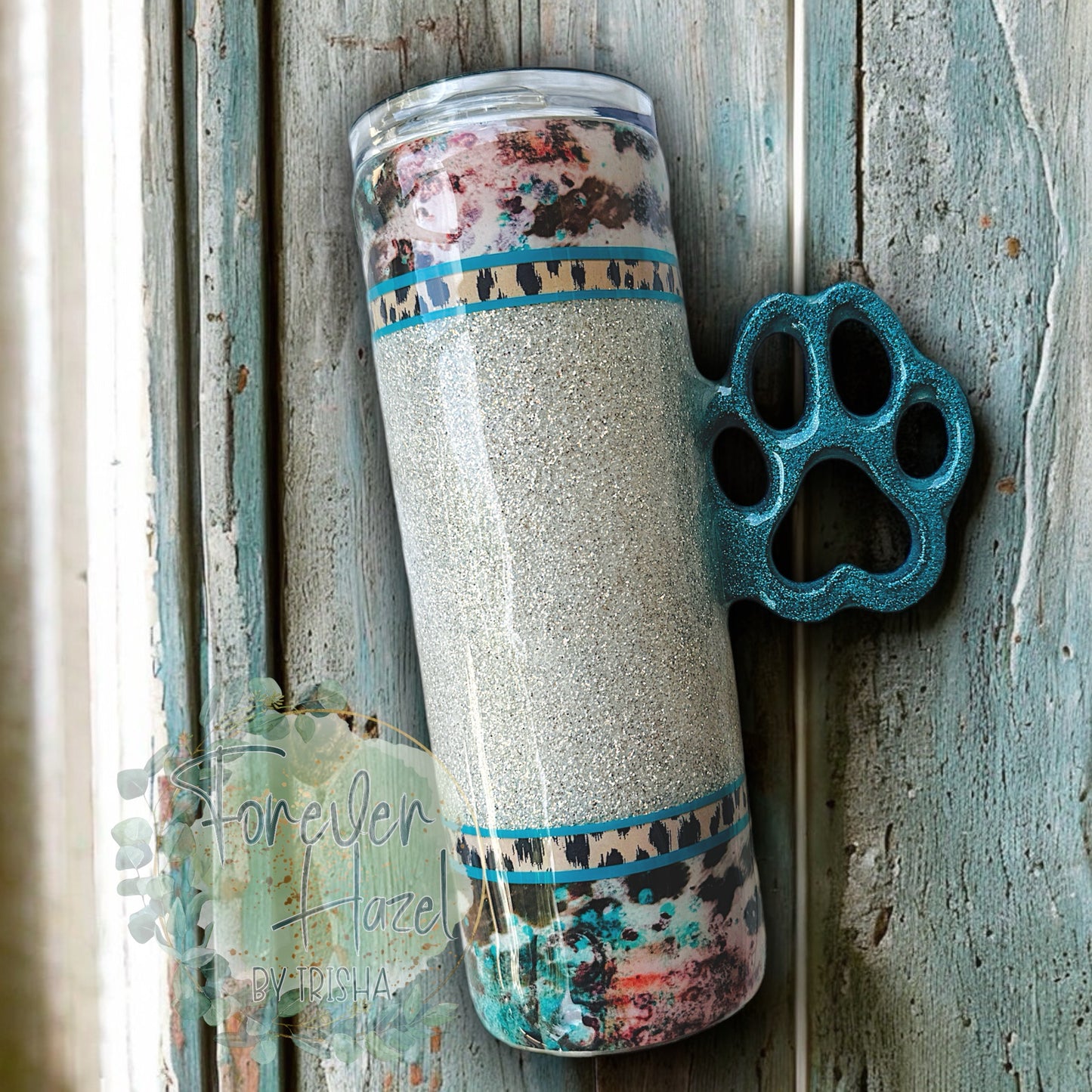 Dog Mom Life with Paw Handle 20oz Stainless Steel Tumbler