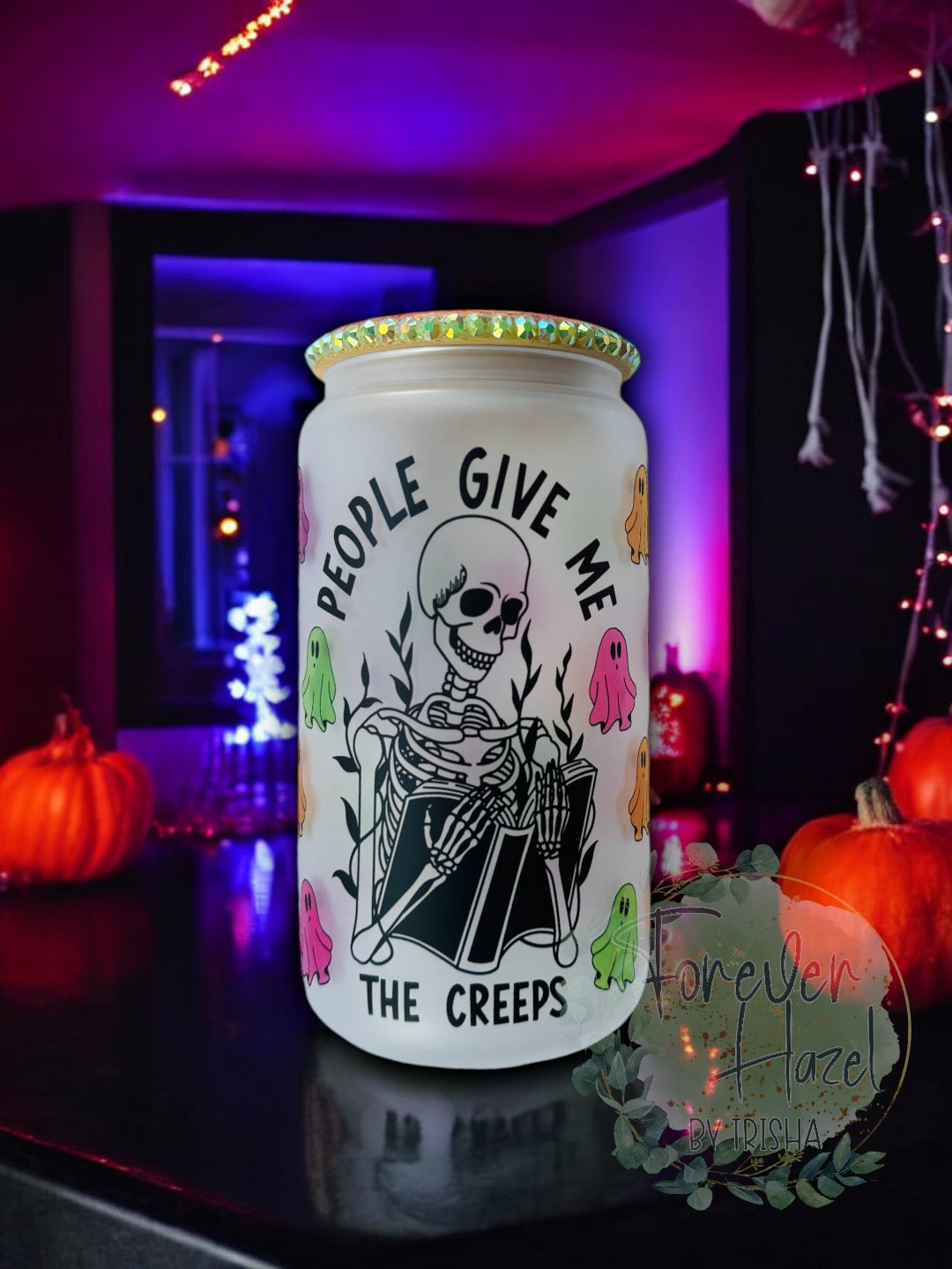 People Give Me The Creeps Frosted Glass Can