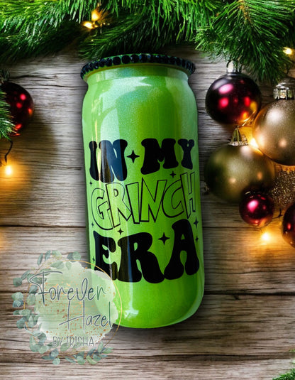 In My G Era 16oz Green Shimmer Glass Can