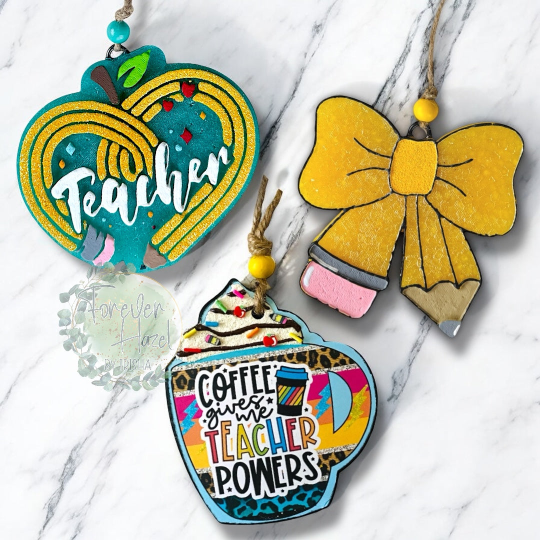 Yellow Pencil Bow Freshie