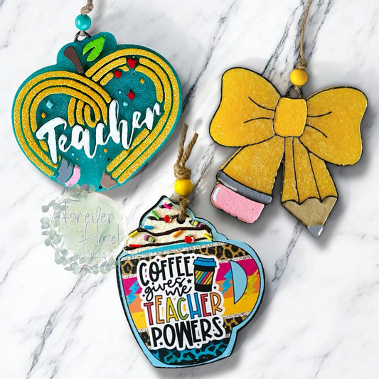 Yellow Pencil Bow Freshie