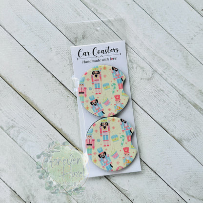 Yellow Nutcrackers Car Coaster Set