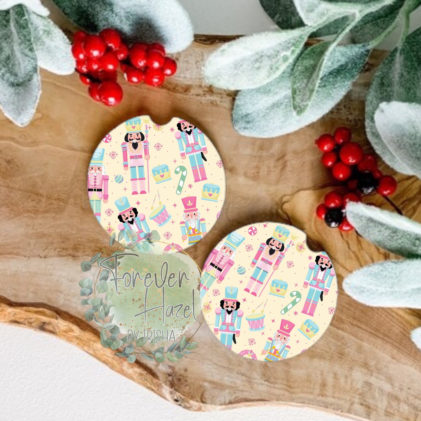 Yellow Nutcrackers Car Coaster Set