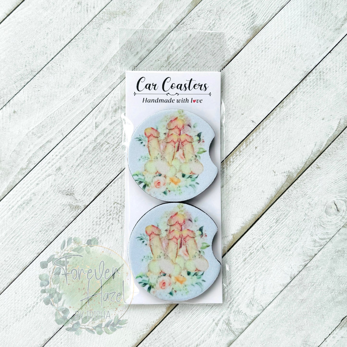 Watercolor Peens Car Coaster Set