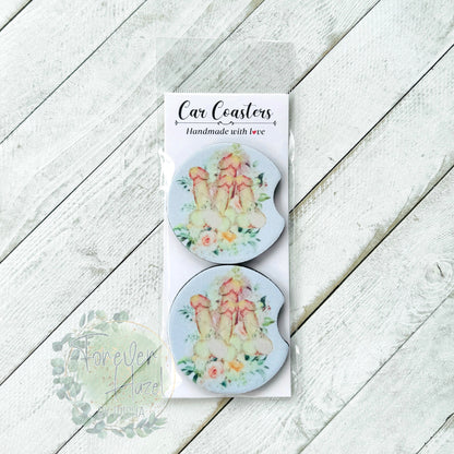 Watercolor Peens Car Coaster Set