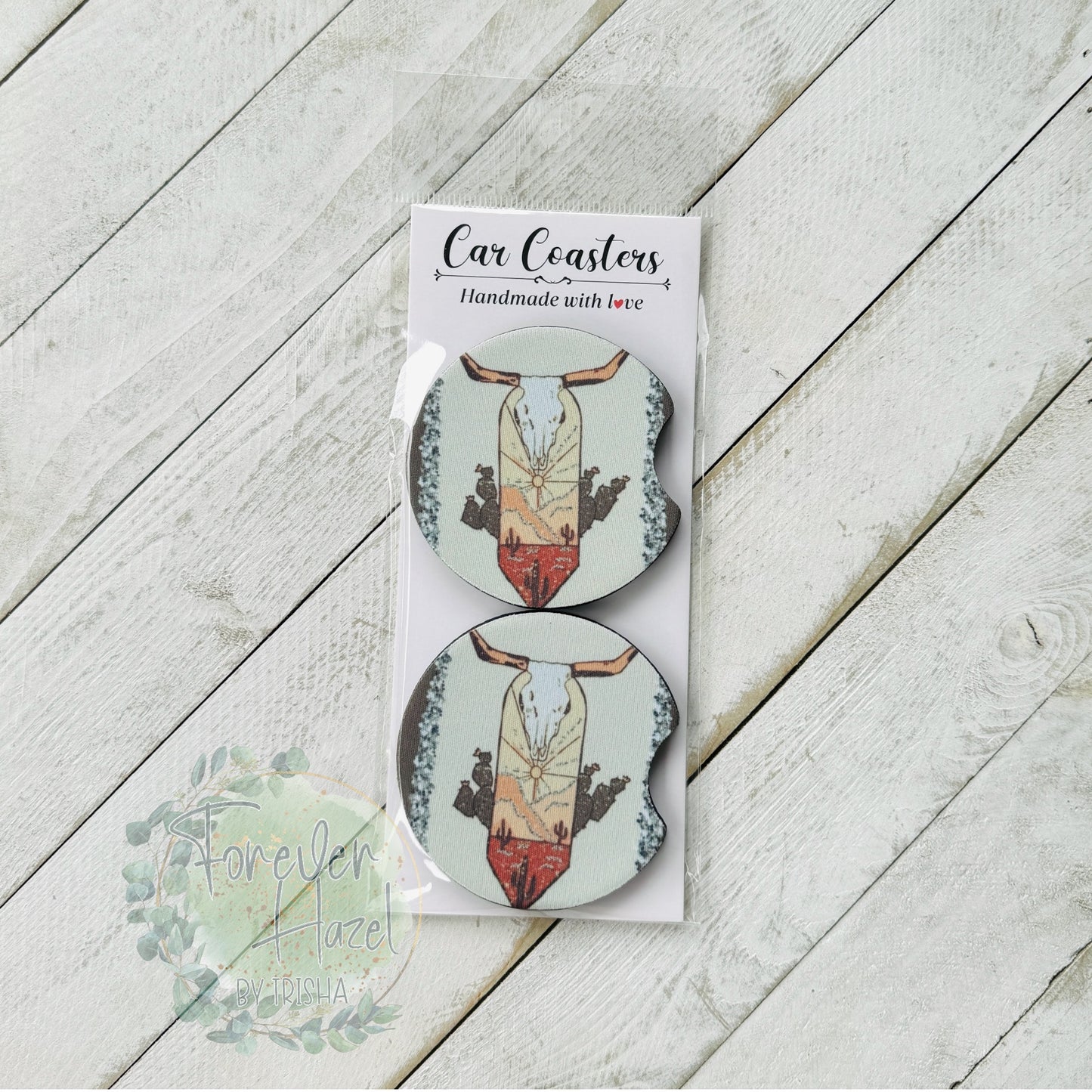 Desert Skull Car Coaster Set