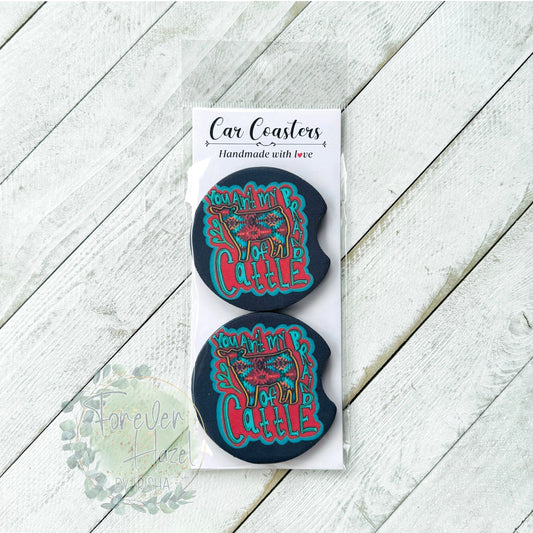 You Ain’t My Brand of Cattle Car Coaster Set