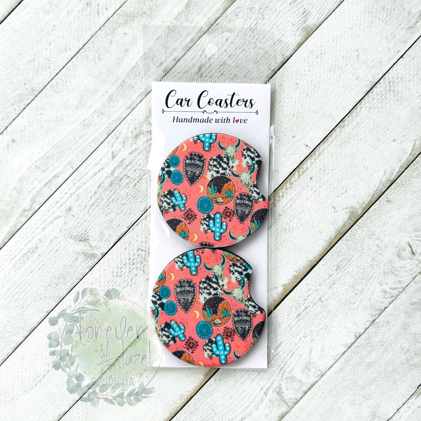 Western Pattern Car Coaster Set