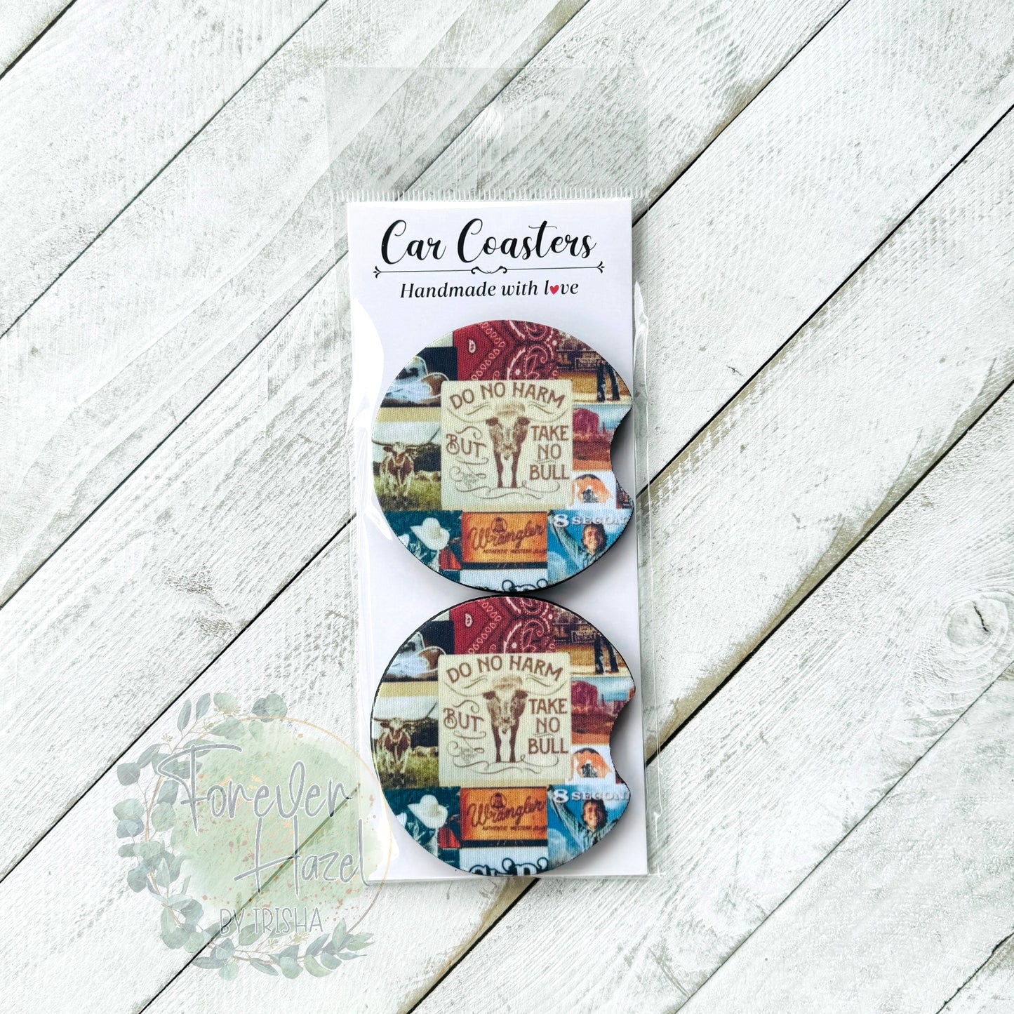 Take No Bull Car Coaster Set