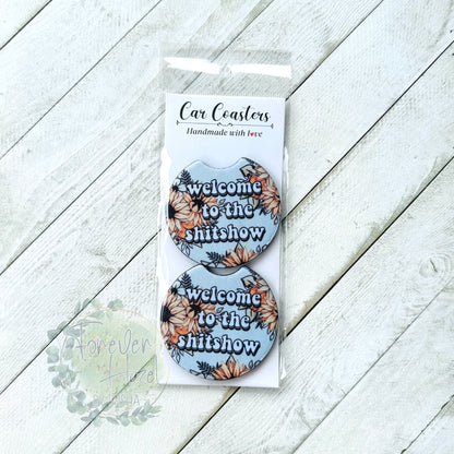 Welcome To The Shitshow Car Coaster Set