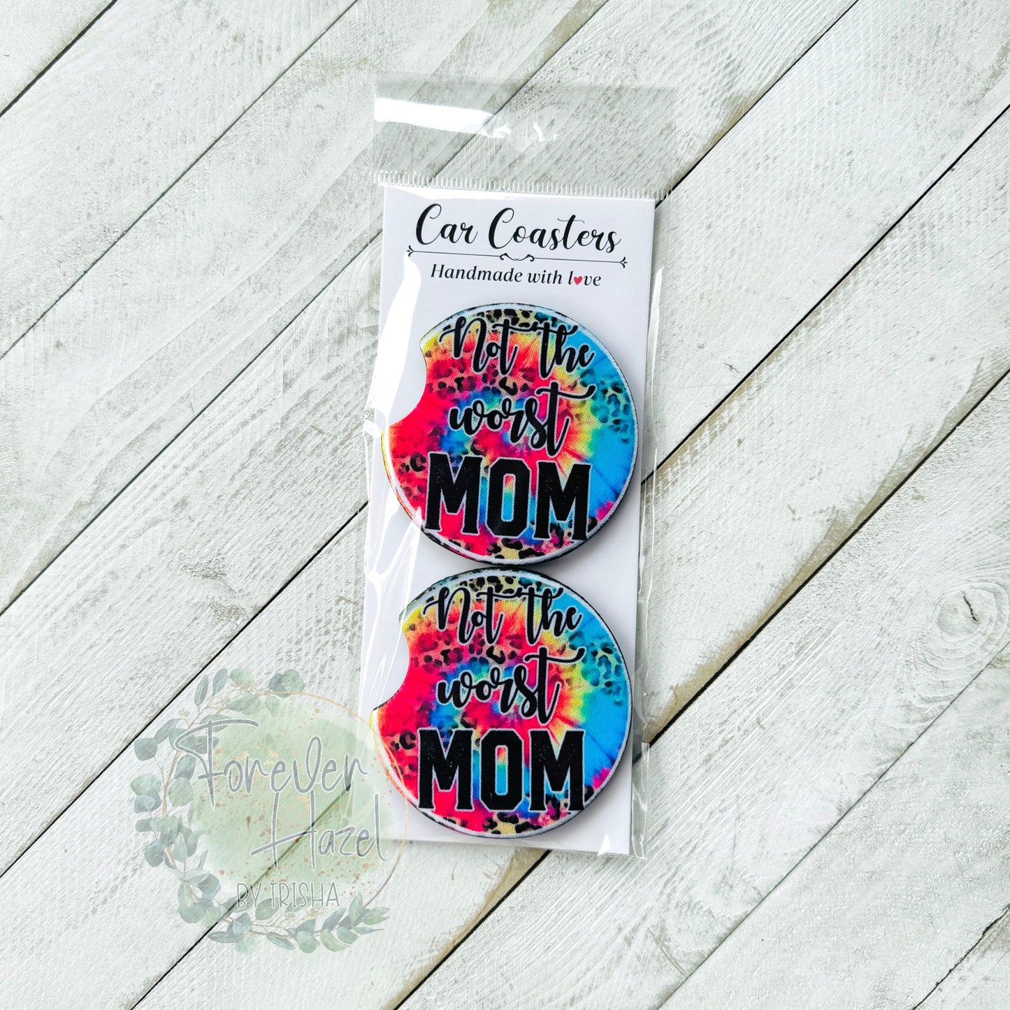Not The Worst Mom Car Coaster Set