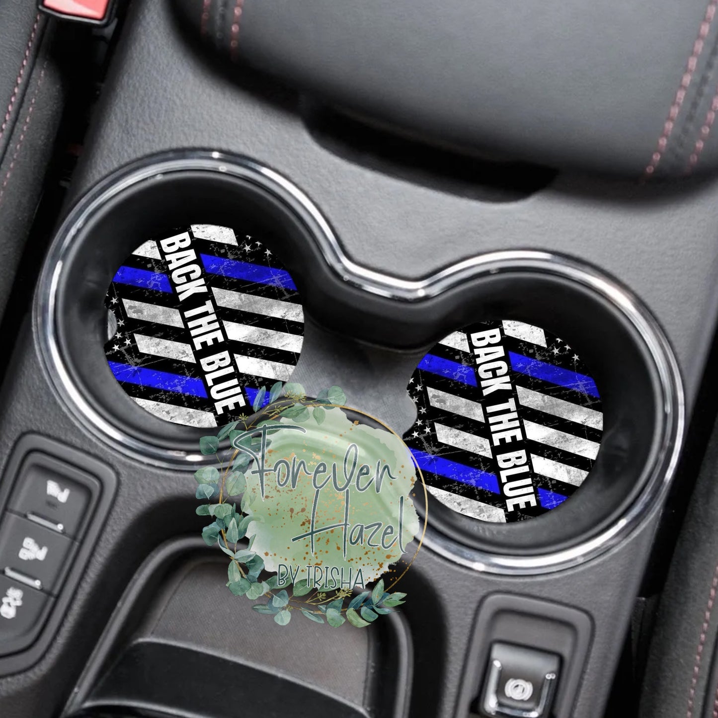 Back The Blue Car Coaster Set