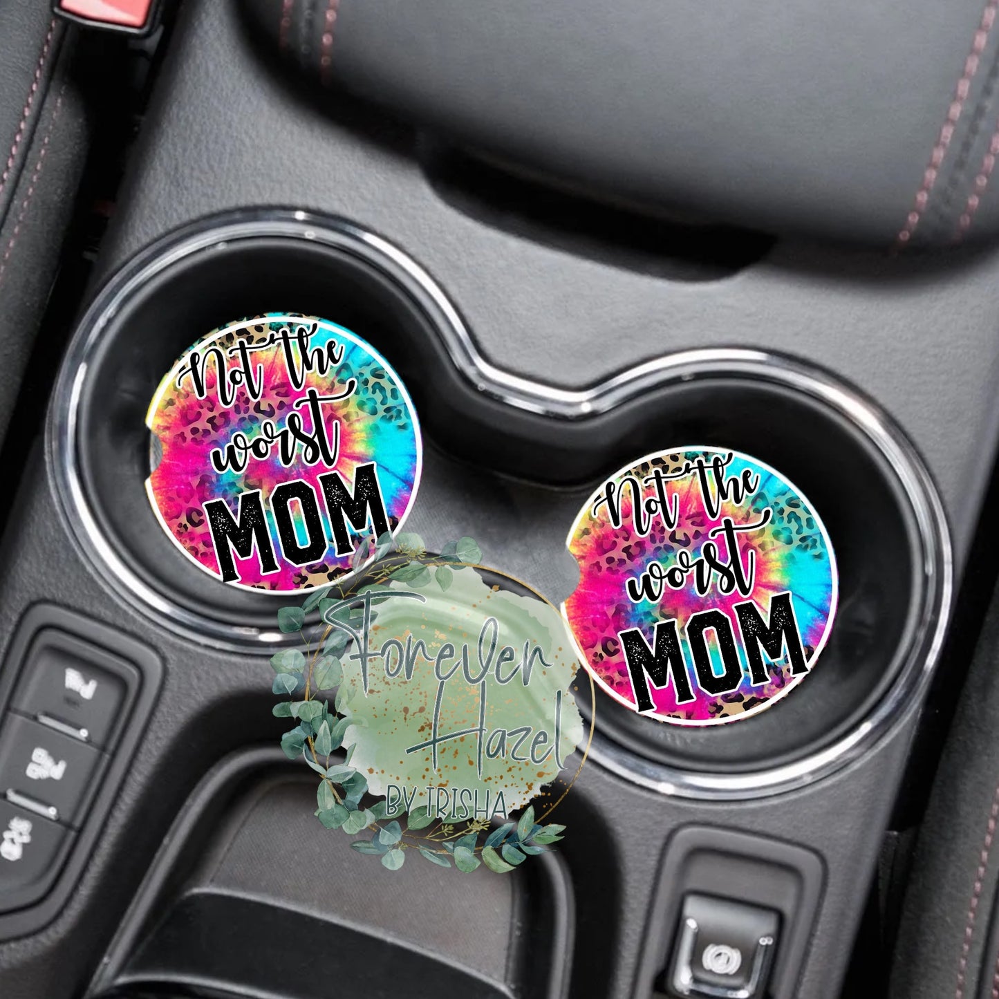 Not The Worst Mom Car Coaster Set