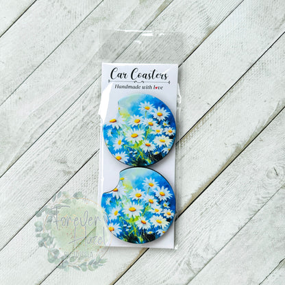 Daisies Car Coaster Set
