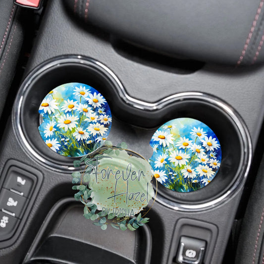 Daisies Car Coaster Set