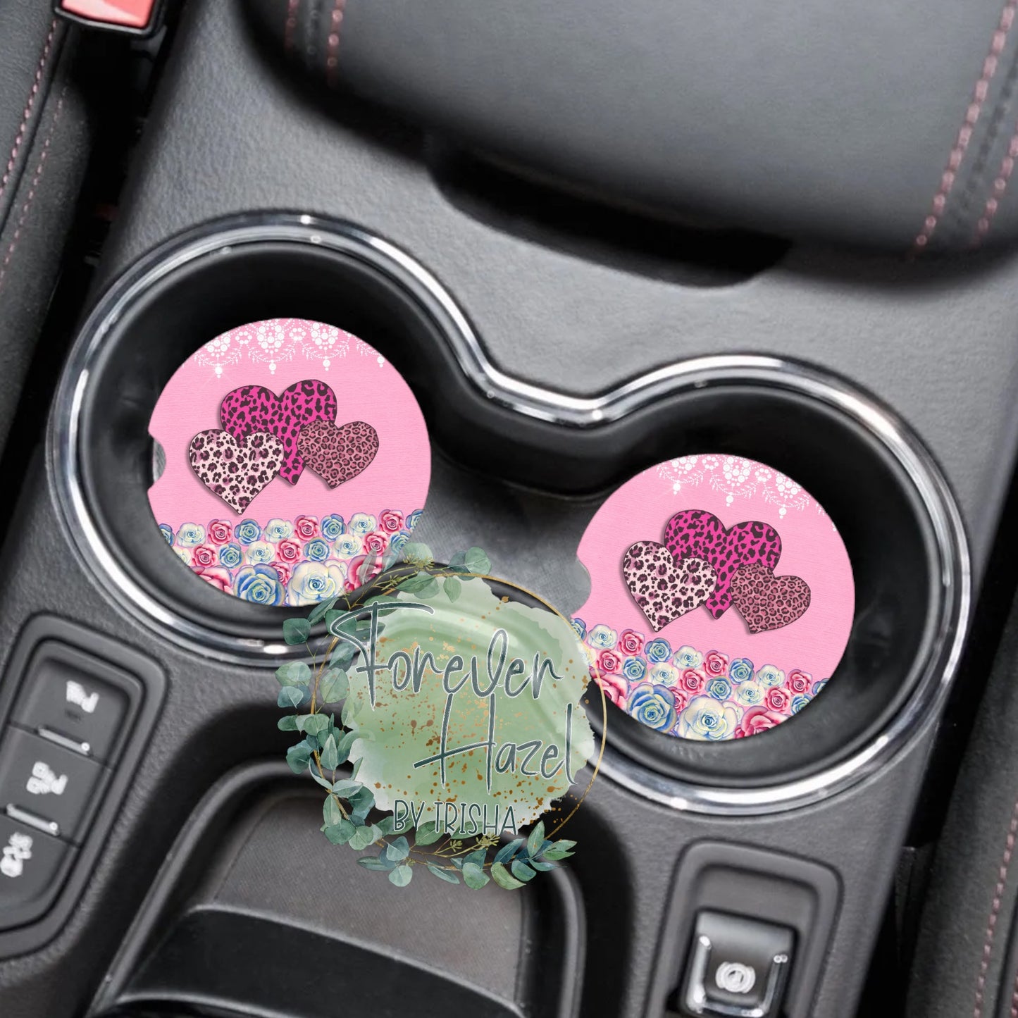 Three Hearts Car Coaster Set