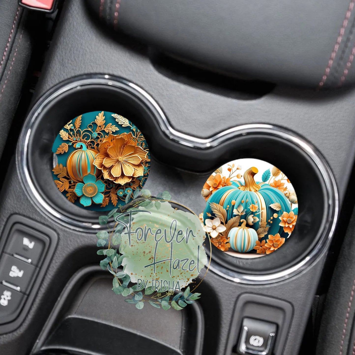 Pumpkins Car Coaster Set