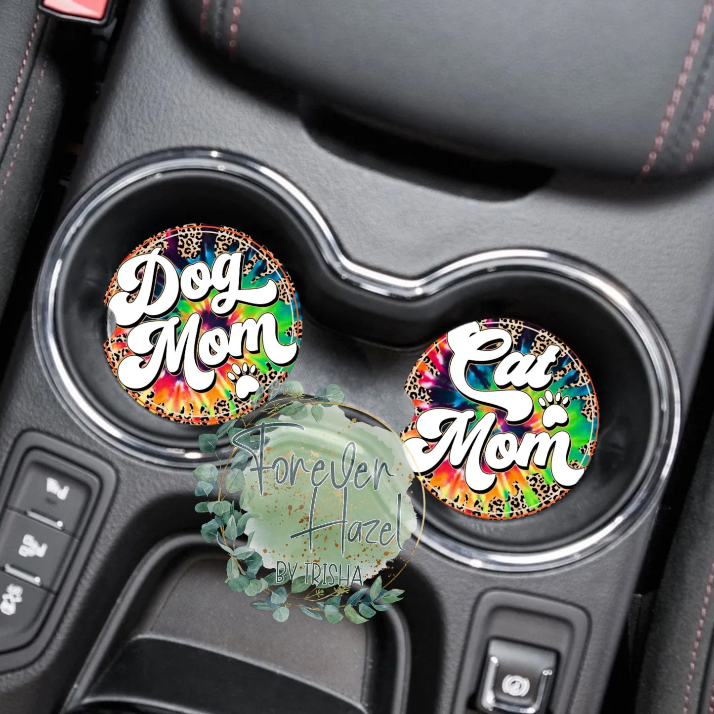 Dog or Cat Mom Car Coaster Set