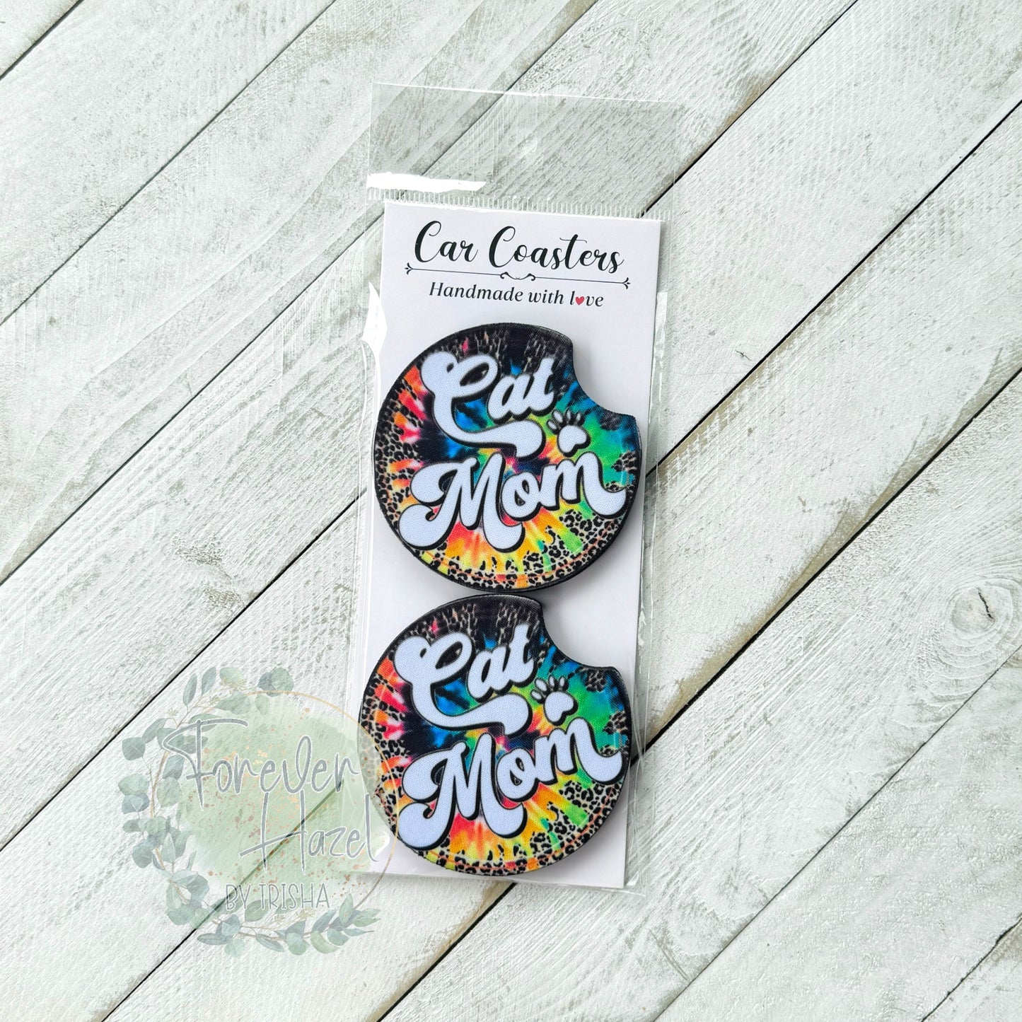 Dog or Cat Mom Car Coaster Set