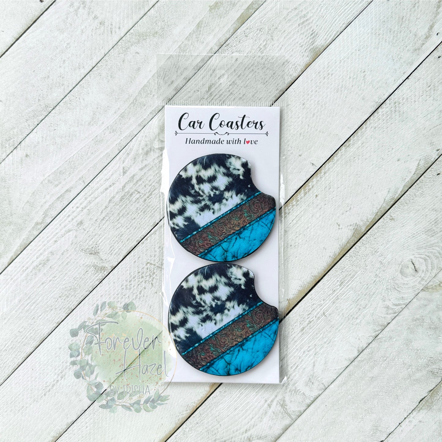 Western Print Car Coaster Set