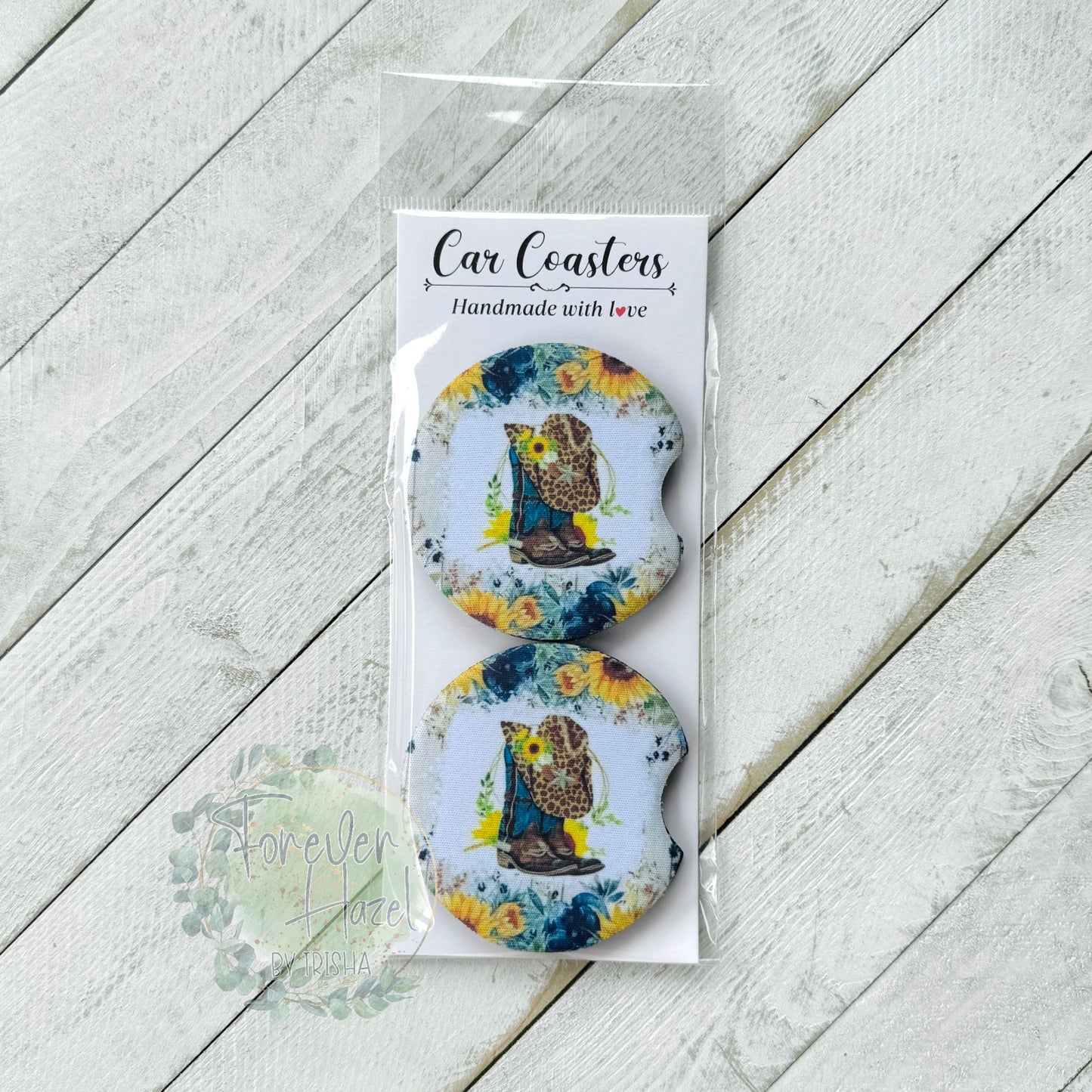 Cowgirl Boots Car Coaster Set