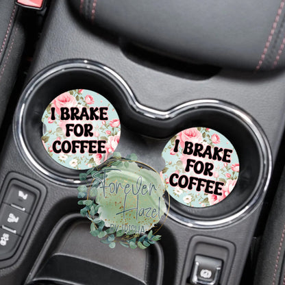 I Brake For Coffee Car Coaster Set