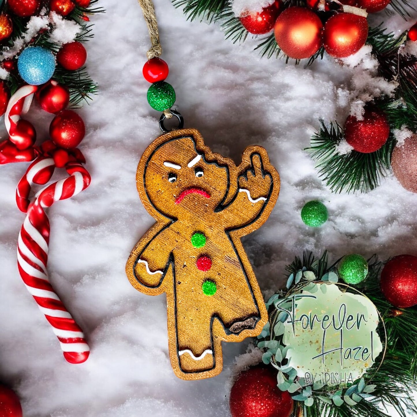 Gingerbread Man Giving Middle Finger Freshie